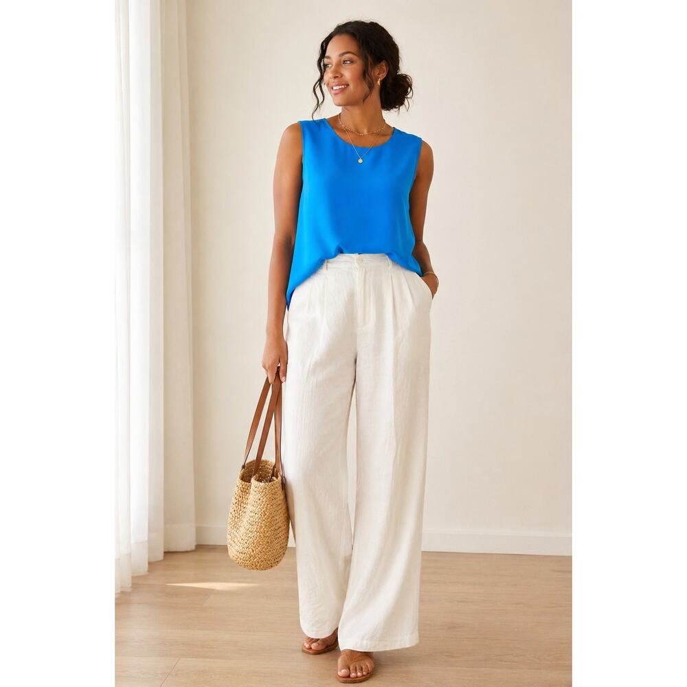 Koret Sleeveless Scoop Neck Top Blue Size XL Essential Reversible Shell Tank